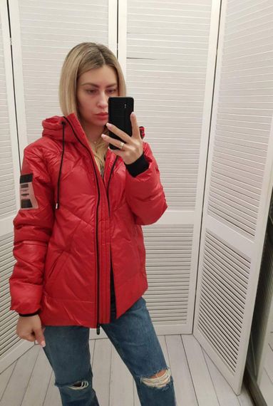 Утеплена куртка, арт.417, червоний | Зображення 1