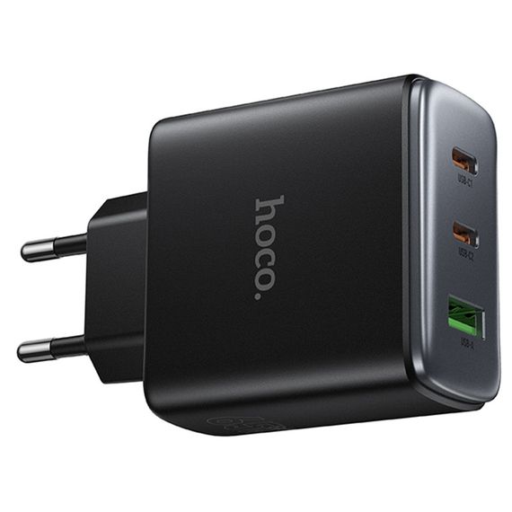 СЗУ Hoco C160A Upgrade PD65W+QC3.0 (1USB-A/2C) Black | Зображення 3
