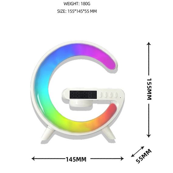 Настільна смарт-лампа нічник G63 RGB G-Smart Light з бездротовою зарядкою 10W і Bluetooth колонкою | Зображення 1