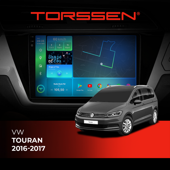 Штатна магнітола Torssen 2K VW Touran 16-17 F10464 4G Carplay DSP