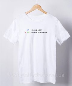 Футболка жіноча із принтом "i love you more" біла