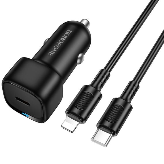 АЗУ Borofone BZ34A Cloud PD20W (1USB-C) + кабель Type-C to Lightning Black | Зображення 2