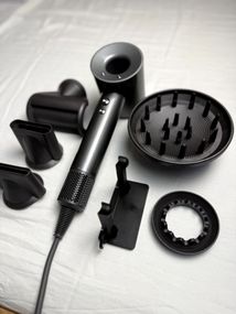 Фен Super Hair Dryer сірий з іонізацією та турборежимом 5 насадок