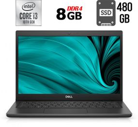 Ультрабук Б-клас Dell Latitude 3410 / 14" (1366x768) TN / Intel Core i3-10110U (2 (4) ядра по 2.1 - 4.1 GHz) / 8 GB DDR4 / 480 GB SSD / Intel UHD Graphics / WebCam / USB 3.2 / HDMI / Windows 10 б/в