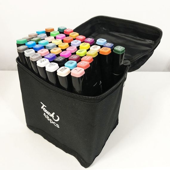 Набор двусторонних маркеров для девочек Touch, Профессиональный набор двухсторонних скетч маркеров HF-86 | Зображення 5