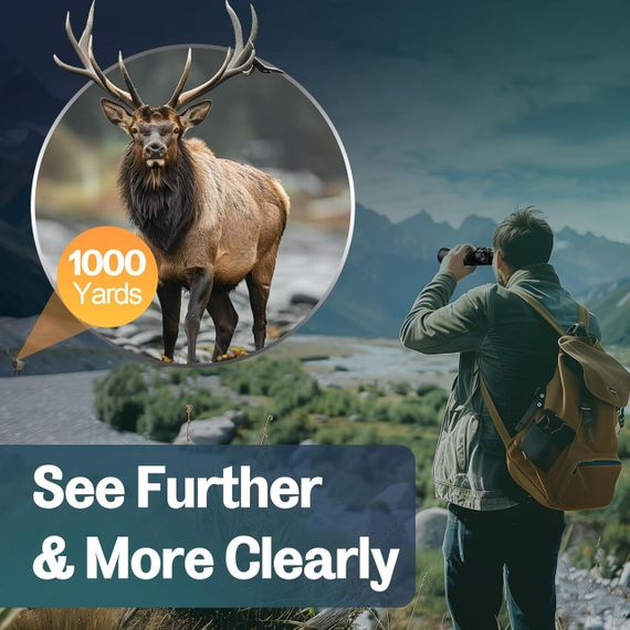 Бінокль потужний професійний туристичний 20x52, оптика з великим збільшенням для спостережень за природою, птахами, полювання | Зображення 4