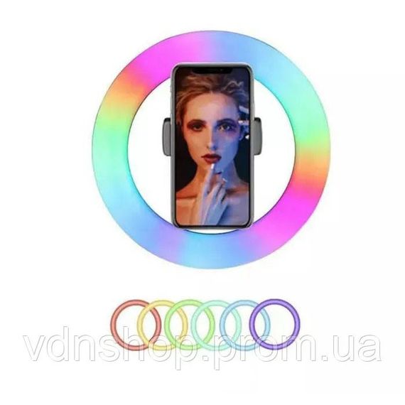 Освещение для блогера RGB LED RING MJ26, Кольцевое свечение, Кольцевой свет с поддержкой для смартфона OY-93 | Зображення 3