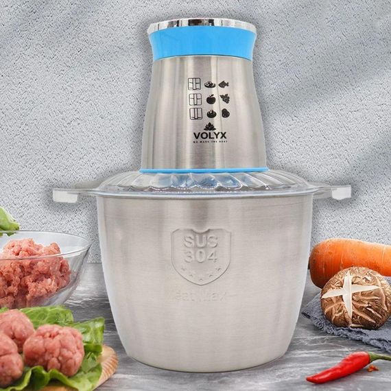 Кухонний блендер-подрібнювач з чашею на 3л, 1600 Вт, Volyx RS7315 / Електричний подрібнювач для кухні / Комбайн з нержавіючої