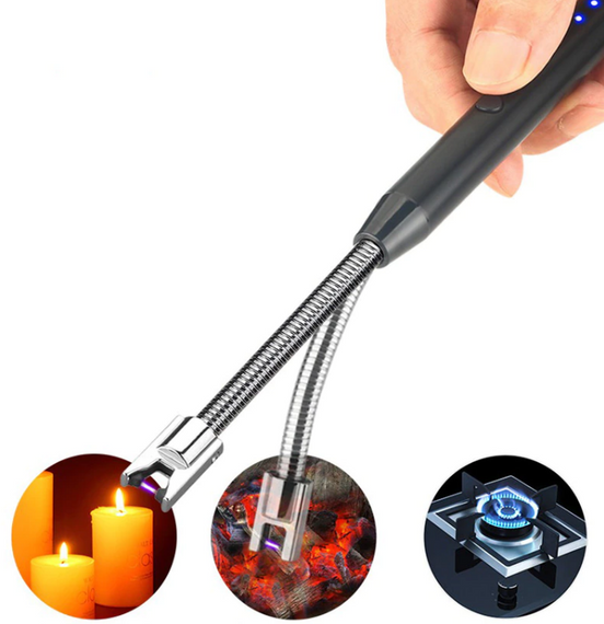 Импульсная USB зажигалка Primo со встроенным аккумулятором для газовой плиты, духовки, розжига - Black | Зображення 1