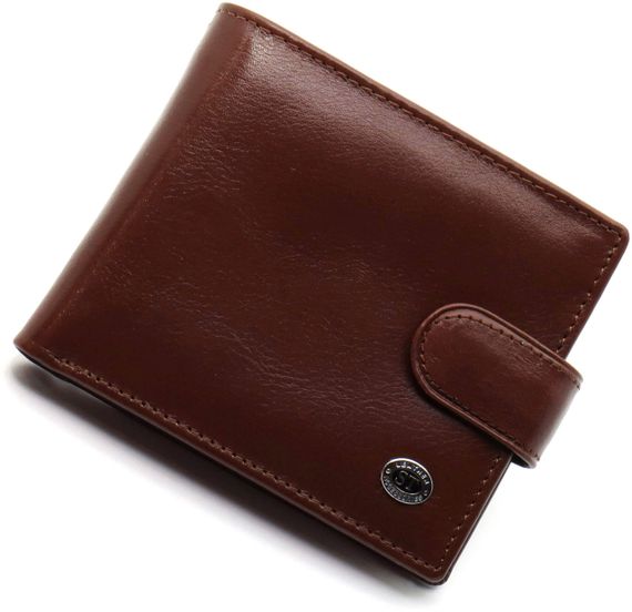 Коричневое мужское портмоне из натуральной кожи с фиксацией ST Leather ST103 | Зображення 1