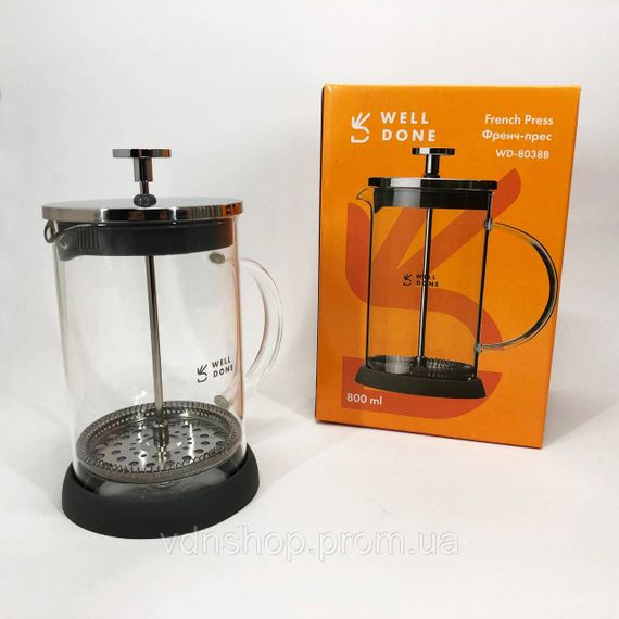 Френч-пресс вместительный Well, Ручной френч прес для чая, Эксклюзивные заварочные чайники XN-77 | Зображення 3