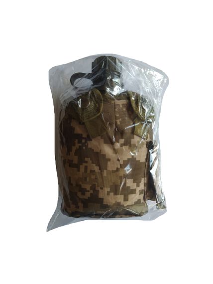 Фляга пластикова М&М 1000 мл Чорна в чохлі Вид 5 ММ-14 Піксель (213567) | Зображення 4