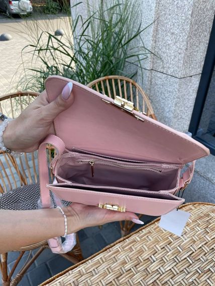 Сумка жіноча Celine Teen Triomphe Bag in Shiny Calfskin Pink Селін рожевий DN062 | Зображення 7