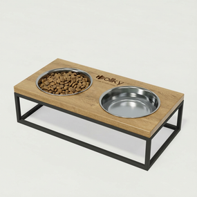 Миски на подставке для средних собак и больших котов Hollky Base M (2 × 0,95 л) BM-422110-GRNT