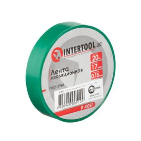 Стрічка ізоляційна 0.15 мм*17 мм*20м зелена INTERTOOL IT-00511