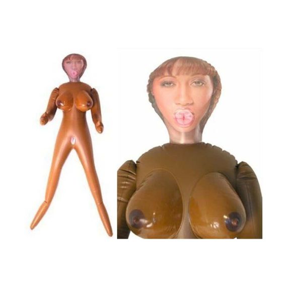 Секс лялька надувна з трьома отворами CalExotic India Nubian Love Doll, коричневий Sex Aura | Зображення 2