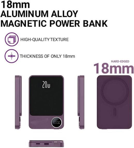 Беспроводной Power Bank MagSafe 20 000 mAh для телефона ∙ Зарядное устройство Power Bank MagSafe 20 000 mAh | Зображення 2
