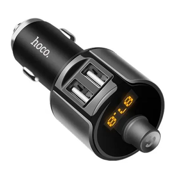 АЗП FM модулятор Hoco E19 (2USB 2.4А) Чорний / Сірий | Зображення 3