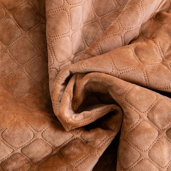 Покрывало двуспальное ТЕП Velour Ромб 4-00516-22388 180х240 см кофейное | Зображення 1