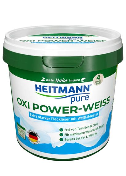 Кисневий порошок для для виведення плям для білої білизни Heitmann Oxi Power Weiss 500 г