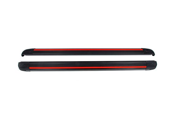 Боковые пороги Maya Red-Black (2 шт., алюминий) Короткая база для Renault Trafic 2001-2015 гг | Зображення 3