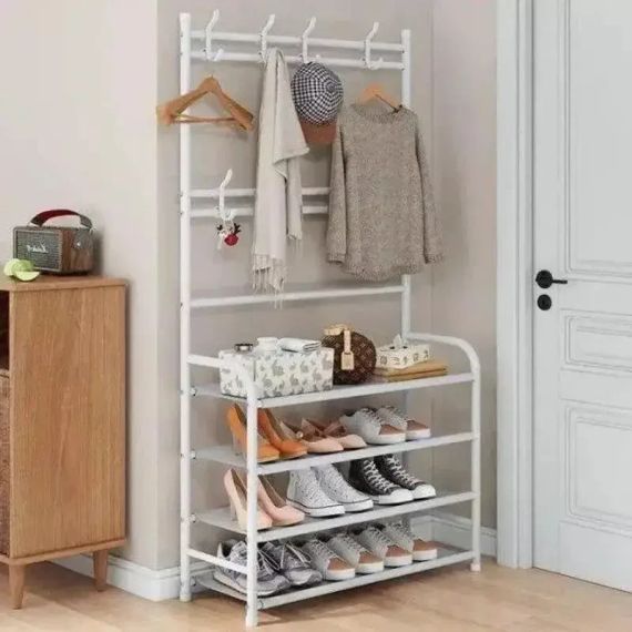 Универсальная вешалка для одежды New simple floor clothes rack size 60X29.5X151 см Белый | Зображення 1