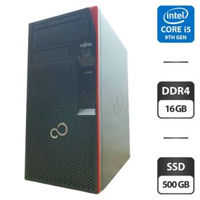 Комп'ютер Fujitsu Esprimo P758 Tower / Intel Core i5-9500 (6 ядер по 3.0 - 4.4 GHz) / 16 GB DDR4 / 500 GB SSD / Intel UHD Graphics 630 б/в