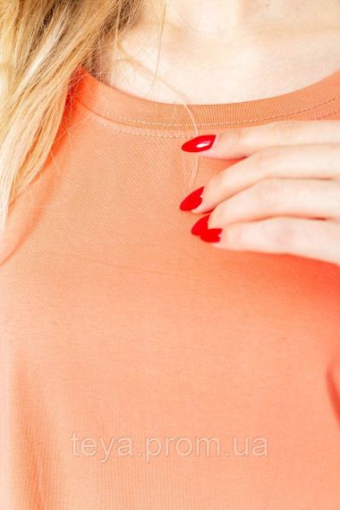 Футболка жіноча однотонний колір кораловий розмір L-XL FA_007187 | Зображення 4