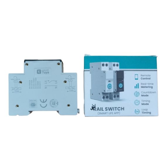 WiFi автоматический выключатель автомат Tongou TO-Q-SY1-JWT 1P 25А DIN однофазный + счетчик кВт/ч | Зображення 2
