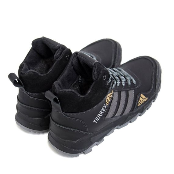 шкіряні зимові ботинки Adidas чорні | Зображення 3