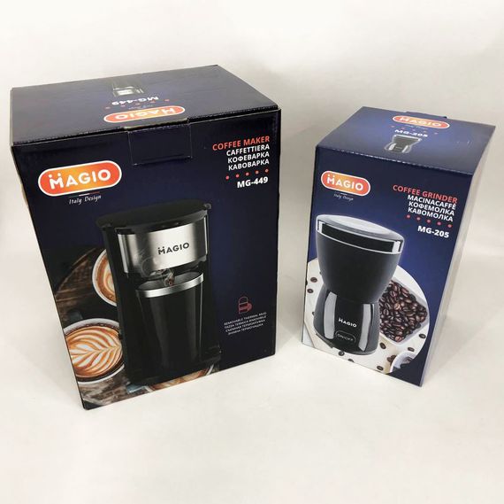 Набір дизайнерської лінійки Magio: Кавомолка MAGIO MG-205 + Крапельна кавоварка RF-899 Magio MG-449 | Зображення 5