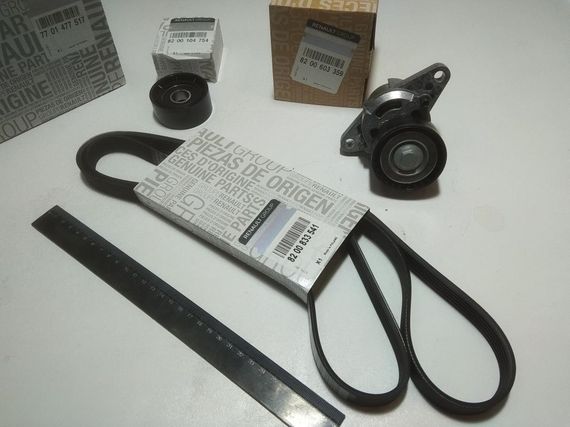 Ремінь генератора струмковий + ролики RENAULT 1.4-1.6 16v (7701477517) 5PK1750