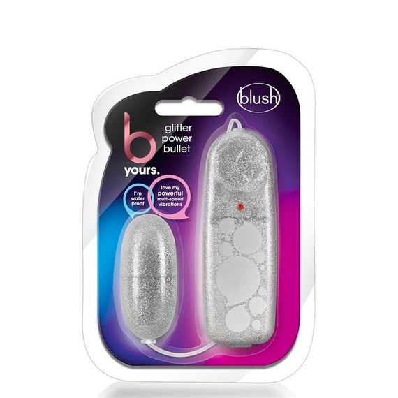 Виброяйцо с пультом управления B Yours с глиттером, серебристое Sex Aura | Зображення 3