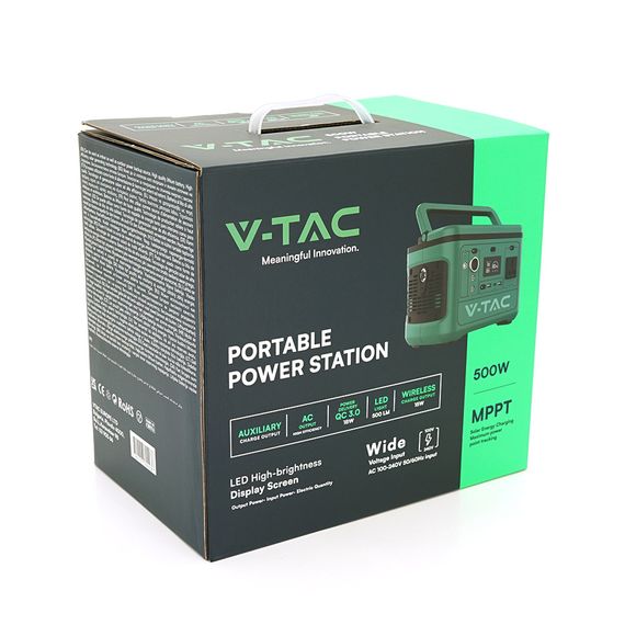 Портативне джерело живлення V-TAC VT-606, 500W, ( 26.2Ah /21.6V 568Wh)(275x170x200) 5.4kg | Зображення 1