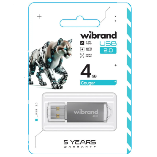 Флешка 4Гб USB 2.0 срібло Cougar Wibrand | Зображення 1