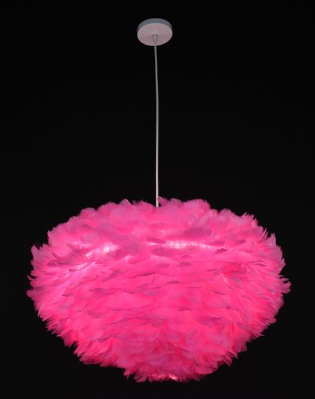 Люстра підвісна з пір'ям на 3 лампочки 27297 Білий 40-120х60х60 см. | Зображення 5