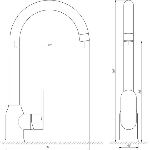 Змішувач для кухні Globus Lux Ontario GLO-0203S-BB | Зображення 1