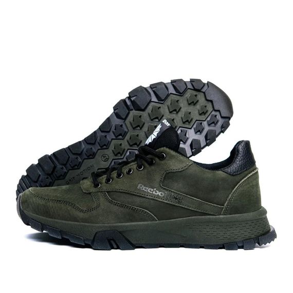 шкіряні кросівки Reebok олива | Зображення 7