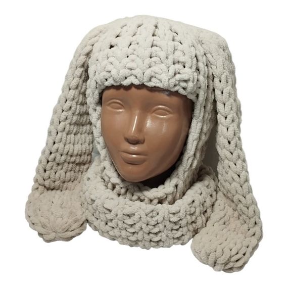 Балаклава колір 599 плюшева з вушками зайчика | Зображення 5
