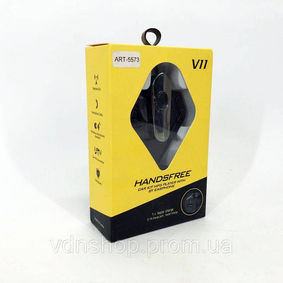 Адаптер для музики в автомобілі FM V11 BT, Fm-модулятор з можливістю регулювання частоти WG-89