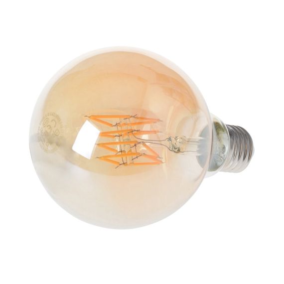 Лампа светодиодная LED 8W E27 COG WW G95 Amber 220V