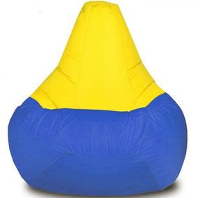 Крісло-мішок Груша Хатка Комбі дитяча Синій з Жовтим (до 5 років)