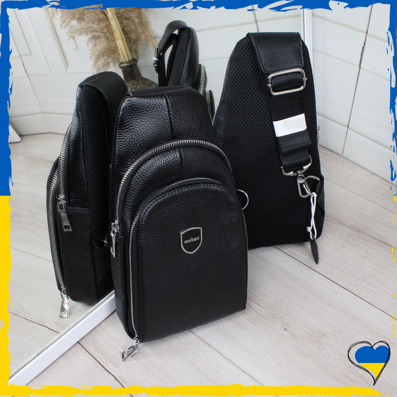 Сумка через плече чоловіча з натуральної шкіри. Джокер чоловічий. Сумка шкіряна чоловіча. Бананка, слінг нагрудна | Зображення 2