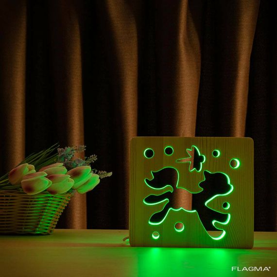 Светильник ночник ArtEco Light из дерева LED "Пони и стрекоза" с пультом и регулировкой... | Зображення 6