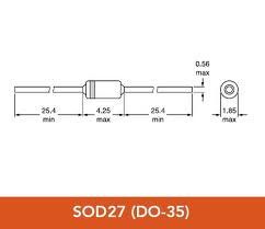 Стабілітрон  BZX79-C2V7  (DO-35)  0,5W 2,7v | Зображення 4