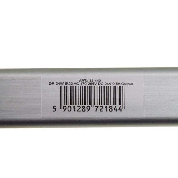 Блок питания светодиодный 0,8A DR-24W IP20 AC 170-264V DC 24V 0,8A | Зображення 4