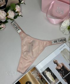 Жіночі стрінги Victoria's Secret зі стразами, трусики Вікторія Сікрет стрінги