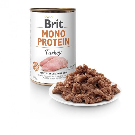 Влажный корм монопротеиновый с индейкой для собак Brit Mono Protein Dog Turkey, 400 гр | Зображення 1