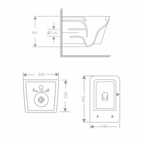 Унитаз подвесной Crow Rimless 485х340х330 мм, White, c сиденьем Slim Duroplast/ Soft-close/ Quick Release QT05335171RW Qtap | Зображення 1