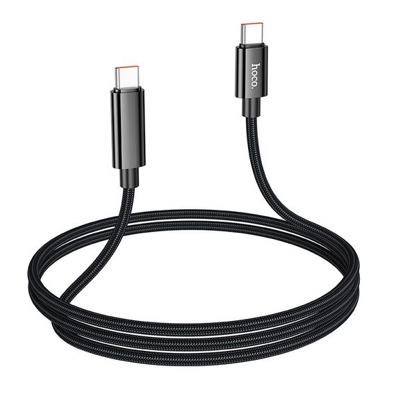 Дата кабель Hoco U125 Benefit 100W Type-C to Type-C with display (1.2m) Black | Зображення 3